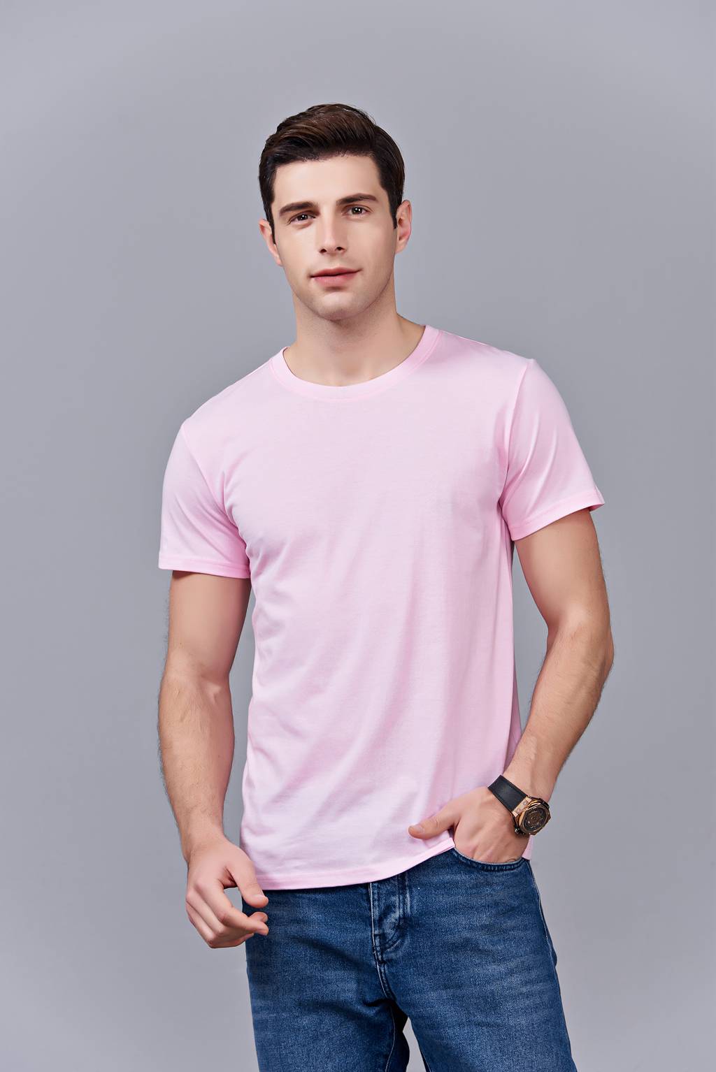 洋氣百搭親子裝 半袖顯瘦 速干圓領(lǐng)文化衫 春夏新品 粉色