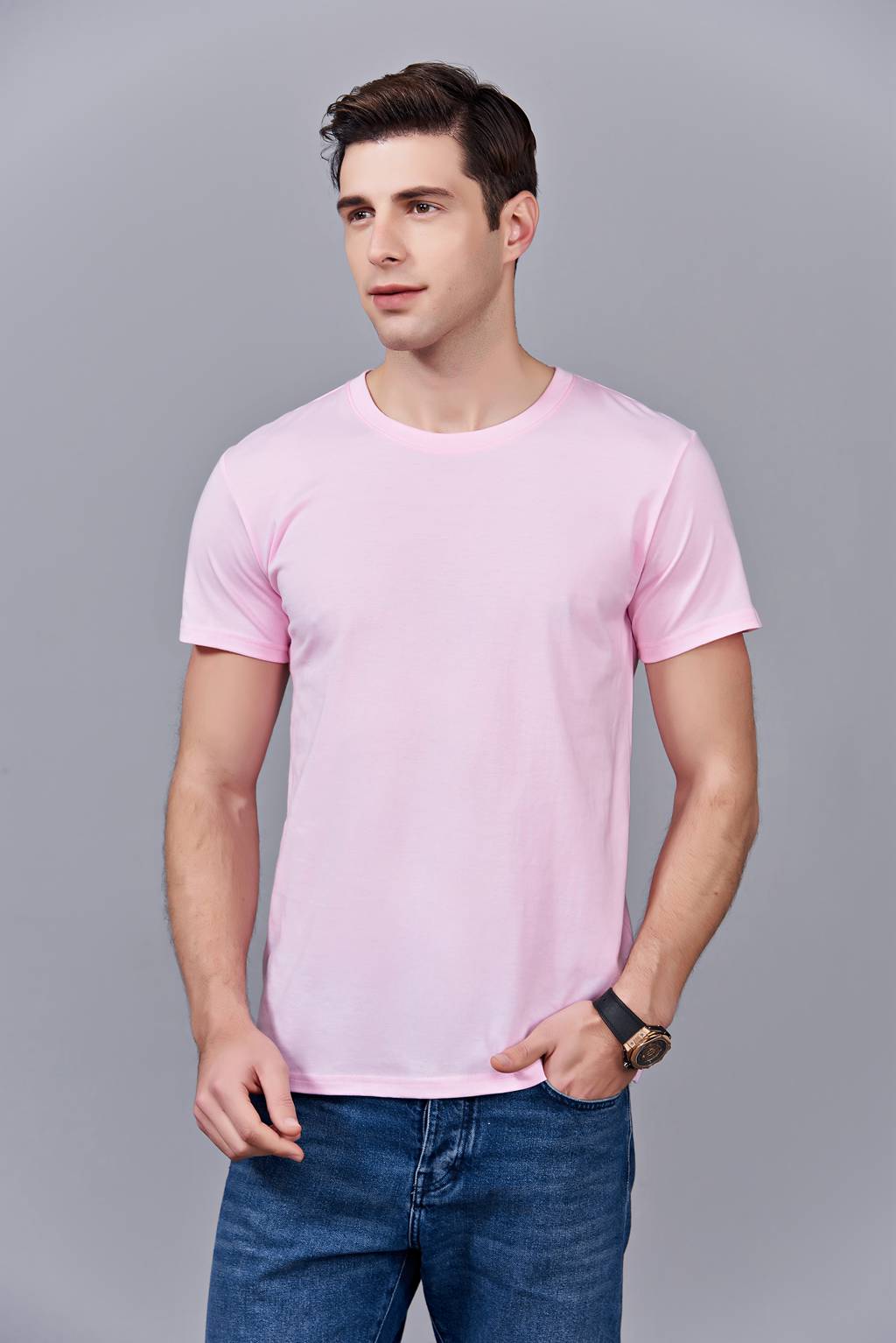 洋氣百搭親子裝 半袖顯瘦 速干圓領(lǐng)文化衫 春夏新品 粉色