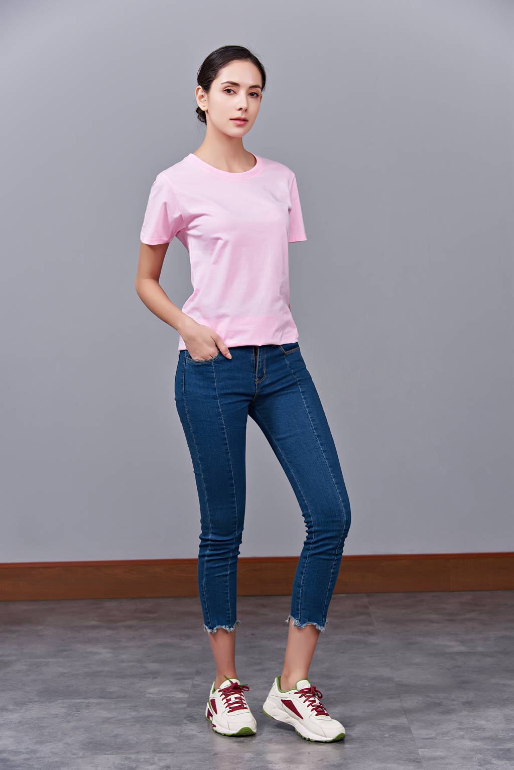 洋氣百搭親子裝 半袖顯瘦 速干圓領(lǐng)文化衫 春夏新品 粉色