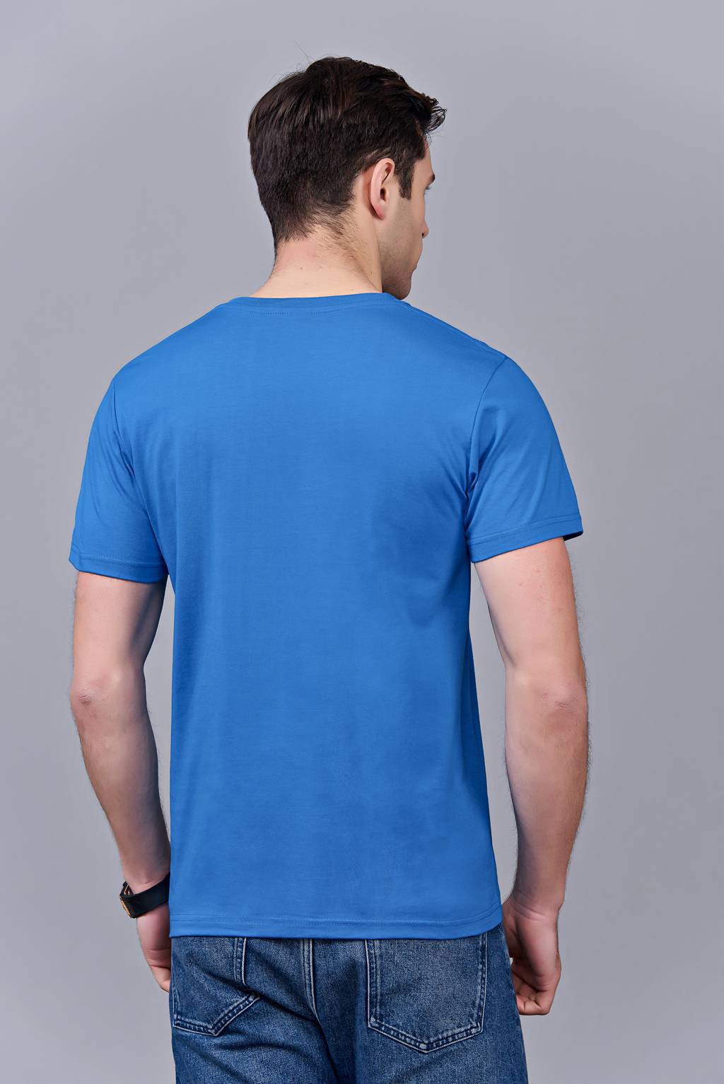 洋氣百搭親子裝 半袖顯瘦 速干圓領(lǐng)文化衫 春夏新品 湖藍色