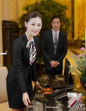 工服定制 高端酒店工服男女士 黑色高